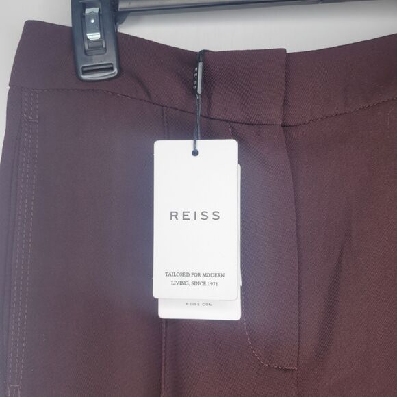 NWT Reiss Burgundy Alead Pull On Trousers Size 4R - Picture 4 of 5